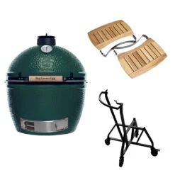 Big Green Egg Extra Large Barbecue ø 67,5 Cm Keramiek Groen Met IntEGGrated Nest, Handler En Acaciahouten Zijtafels