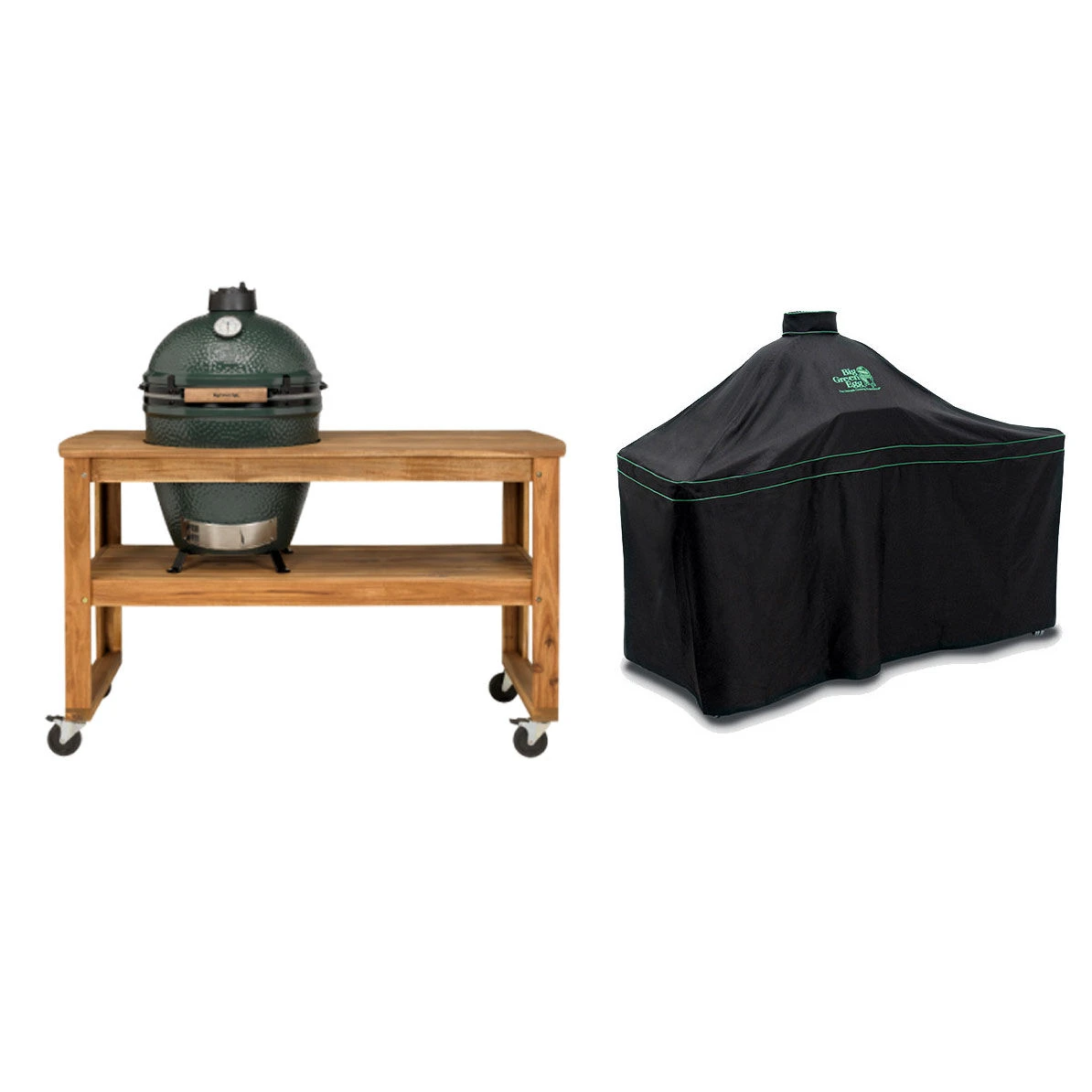 Big Green Egg Acacia Table Incl. Nest, Wielen, Hoes En Extra Large Barbecue -Keuken Grill Winkel big green egg acacia table incl. nest wielen hoes en large barbecue 1 1