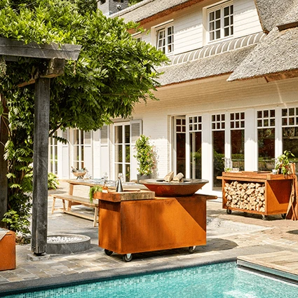 OFYR Island 85-100 vuurkorf - barbecue met meubel en plank van donkergrijs keramiek OFYR Island 85-100 Vuurkorf - Barbecue Met Meubel En Plank Van Donkergrijs Keramiek -Keuken Grill Winkel ofyr island pro 1 3