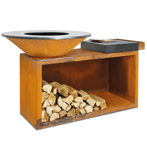 OFYR Island 100-100 vuurkorf - barbecue met meubel en plank van donkergrijs keramiek OFYR Island 100-100 Vuurkorf - Barbecue Met Meubel En Plank Van Donkergrijs Keramiek -Keuken Grill Winkel oi 100 100 cd 1