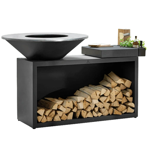 OFYR Island Black 85-100 vuurkorf - barbecue met meubel en plank van donkergrijs keramiek OFYR Island Black 85-100 Vuurkorf - Barbecue Met Meubel En Plank Van Donkergrijs Keramiek -Keuken Grill Winkel oib 100 100 cd