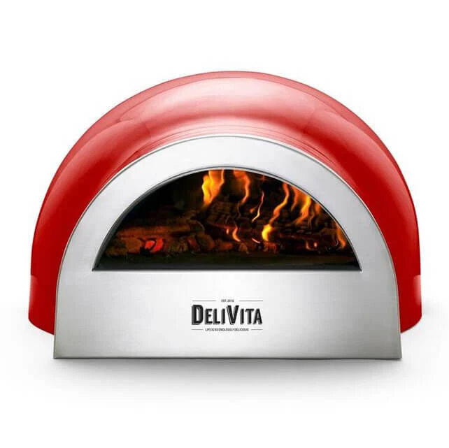 Delivita houtgestookte oven 65 x 59 x 39 cm Chili Red Delivita Houtgestookte Oven 65 X 59 X 39 Cm Chili Red -Keuken Grill Winkel